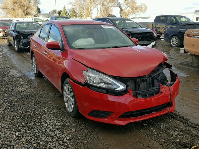 3N1AB7AP4HY204338 - 2017 NISSAN SENTRA S RED photo 1