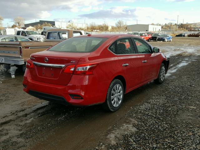 3N1AB7AP4HY204338 - 2017 NISSAN SENTRA S RED photo 4