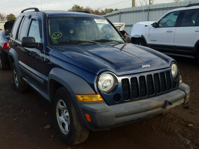 1J4GL48K95W681020 - 2005 JEEP LIBERTY SP BLUE photo 1