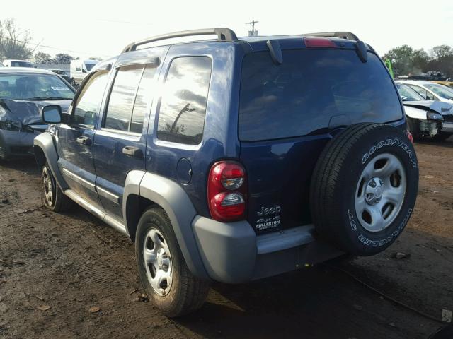 1J4GL48K95W681020 - 2005 JEEP LIBERTY SP BLUE photo 3