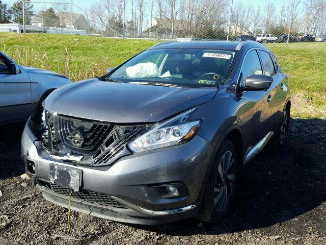 5N1AZ2MH0FN221563 - 2015 NISSAN MURANO S GRAY photo 2