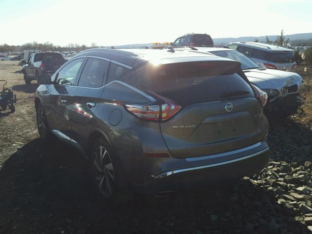 5N1AZ2MH0FN221563 - 2015 NISSAN MURANO S GRAY photo 3