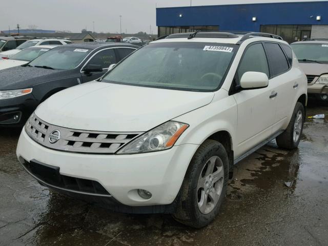 JN8AZ08W65W428909 - 2005 NISSAN MURANO SL WHITE photo 2