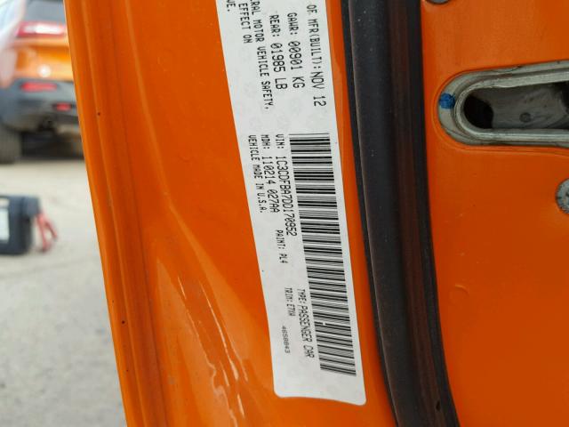 1C3CDFBA7DD170952 - 2013 DODGE DART SXT ORANGE photo 10