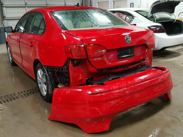 3VWD07AJ3EM416739 - 2014 VOLKSWAGEN JETTA SE RED photo 3