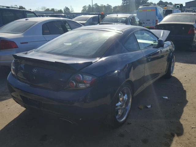 KMHHM66D87U252811 - 2007 HYUNDAI TIBURON GS BLUE photo 4