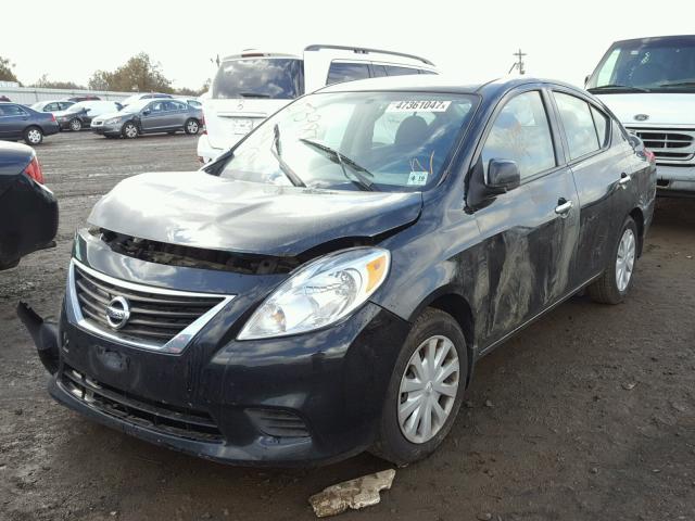 3N1CN7AP7EK447303 - 2014 NISSAN VERSA S BLACK photo 2