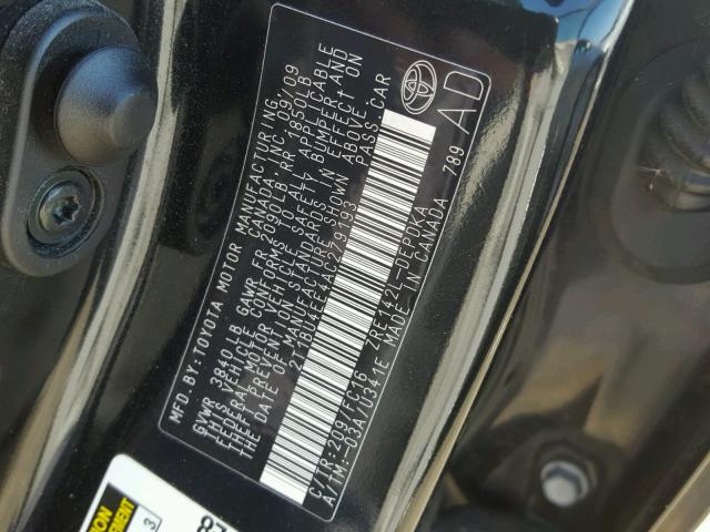 2T1BU4EE4AC279193 - 2010 TOYOTA COROLLA BA BLACK photo 10