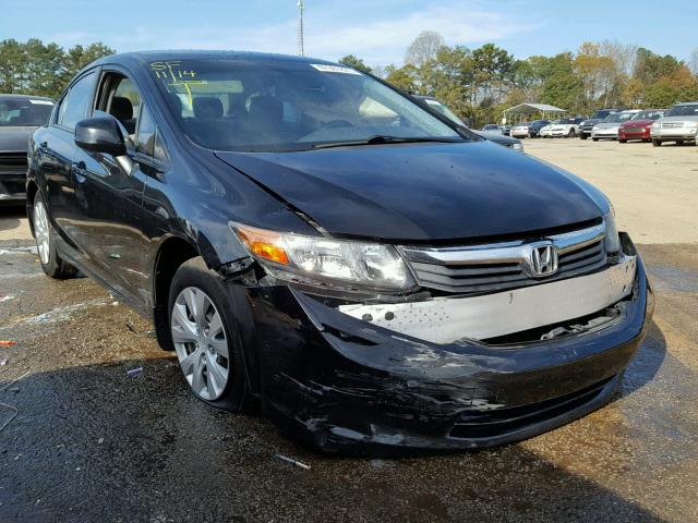 19XFB2F50CE093973 - 2012 HONDA CIVIC LX BLACK photo 1