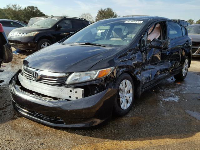 19XFB2F50CE093973 - 2012 HONDA CIVIC LX BLACK photo 2