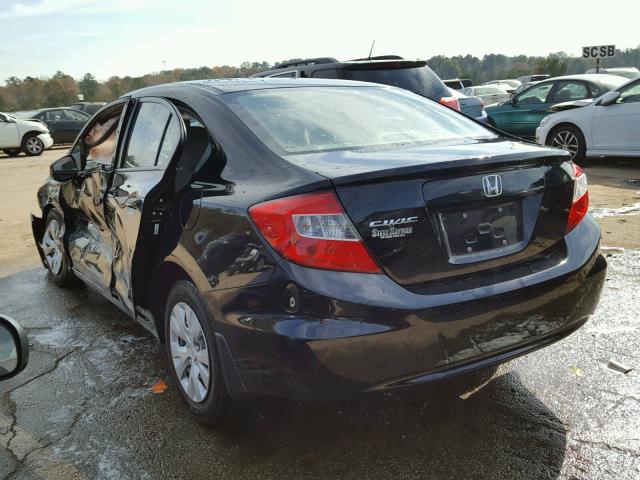 19XFB2F50CE093973 - 2012 HONDA CIVIC LX BLACK photo 3