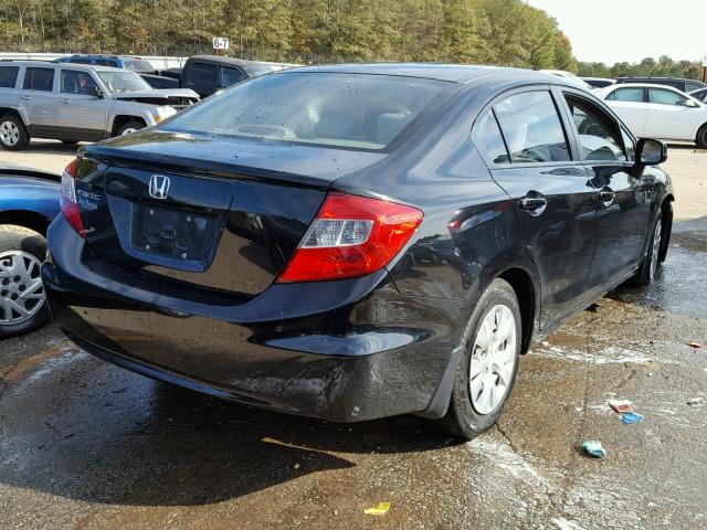 19XFB2F50CE093973 - 2012 HONDA CIVIC LX BLACK photo 4