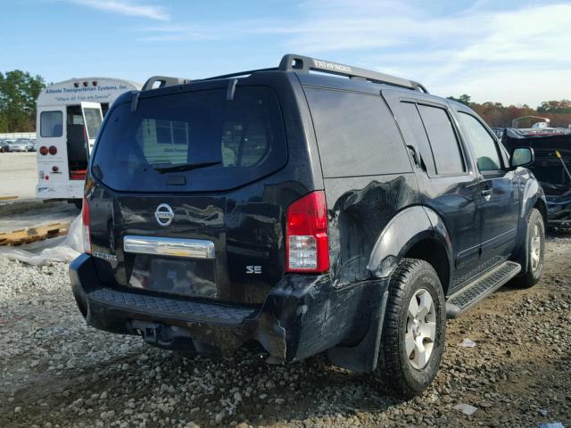 5N1AR18U97C630398 - 2007 NISSAN PATHFINDER BLACK photo 4