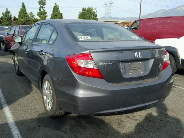 19XFB2F57CE349087 - 2012 HONDA CIVIC LX GRAY photo 3