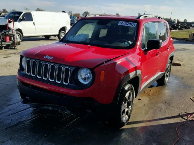 ZACCJAAT7GPD86669 - 2016 JEEP RENEGADE S RED photo 2