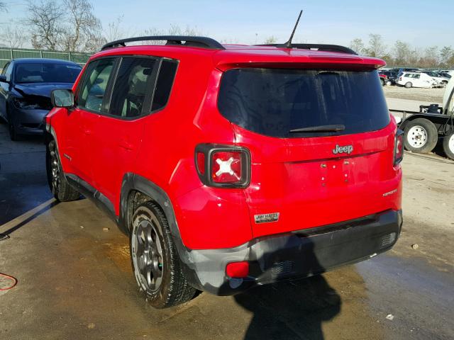 ZACCJAAT7GPD86669 - 2016 JEEP RENEGADE S RED photo 3