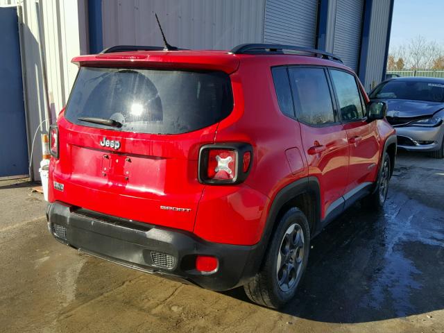 ZACCJAAT7GPD86669 - 2016 JEEP RENEGADE S RED photo 4