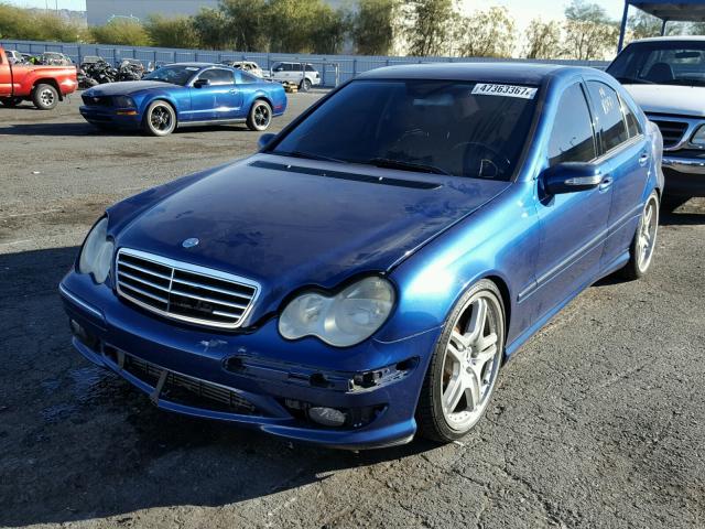 WDBRF40J95F598632 - 2005 MERCEDES-BENZ C 230K SPO BLUE photo 2