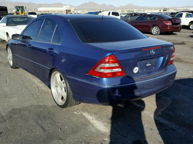 WDBRF40J95F598632 - 2005 MERCEDES-BENZ C 230K SPO BLUE photo 3