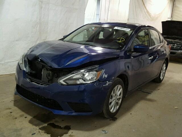 3N1AB7AP2HY325109 - 2017 NISSAN SENTRA S BLUE photo 2