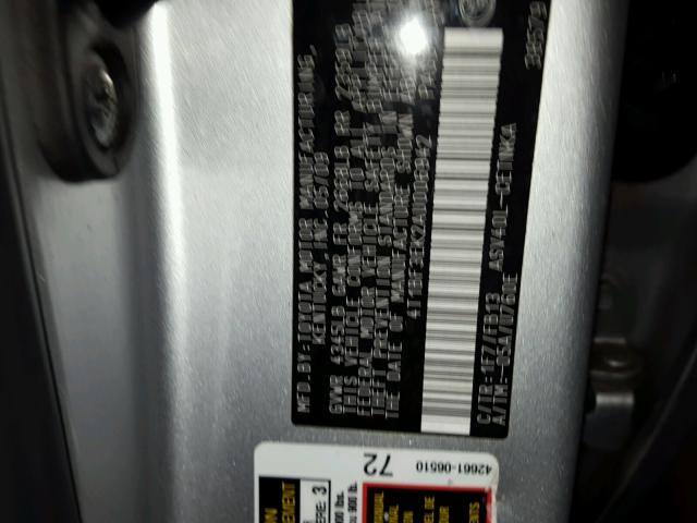 4T1BF3EK2AU006942 - 2010 TOYOTA CAMRY BASE SILVER photo 10