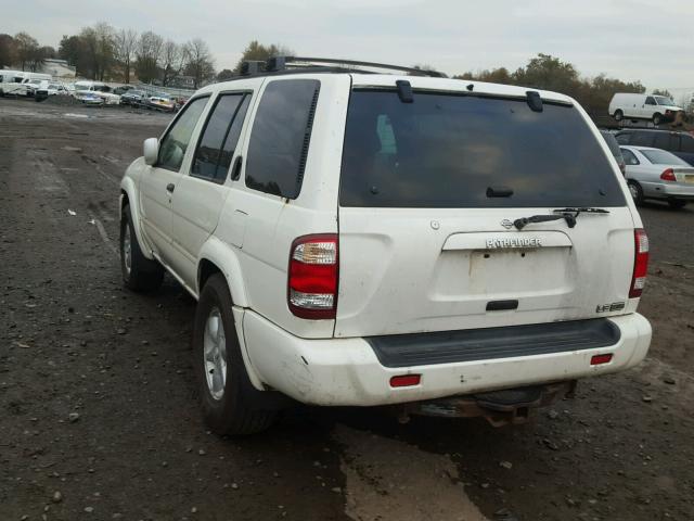 JN8DR09Y51W598699 - 2001 NISSAN PATHFINDER WHITE photo 3