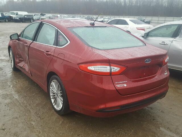 3FA6P0HDXER167556 - 2014 FORD FUSION SE MAROON photo 3