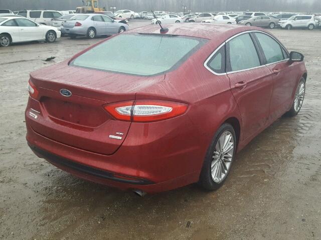 3FA6P0HDXER167556 - 2014 FORD FUSION SE MAROON photo 4