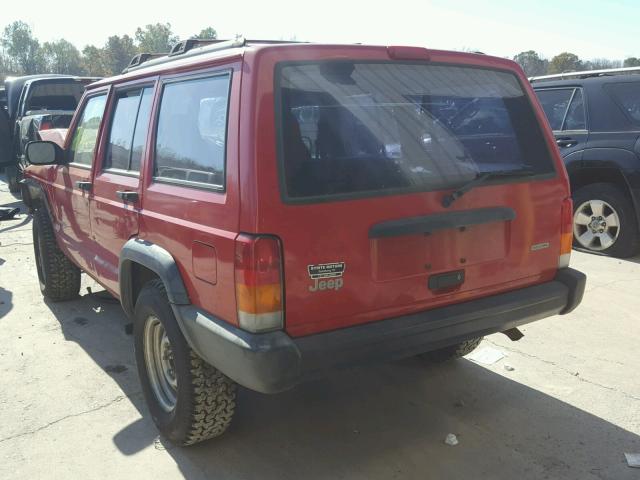 1J4FT28SXYL222617 - 2000 JEEP CHEROKEE S RED photo 3