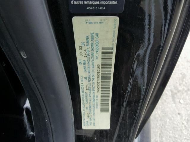 3VWCM31YX4M320160 - 2004 VOLKSWAGEN NEW BEETLE 黑色 照片 10