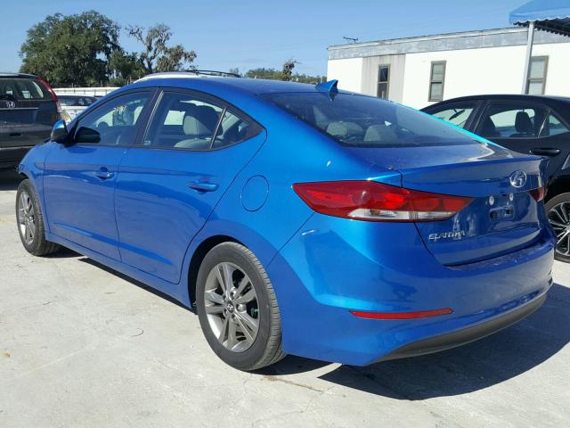 KMHD84LF3HU262922 - 2017 HYUNDAI ELANTRA SE BLUE photo 3