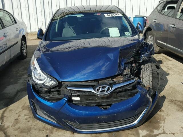 5NPDH4AE1FH609251 - 2015 HYUNDAI ELANTRA SE BLUE photo 9