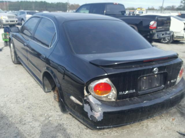 JN1DA31A32T315063 - 2002 NISSAN MAXIMA BLACK photo 3