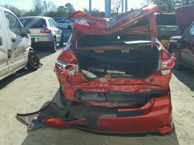 2T1BU4EE9DC074067 - 2013 TOYOTA COROLLA BA ORANGE photo 9