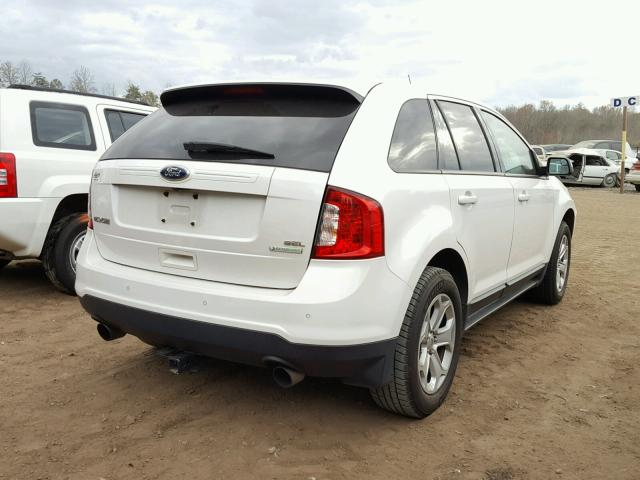 2FMDK3J93DBB73506 - 2013 FORD EDGE SEL WHITE photo 4