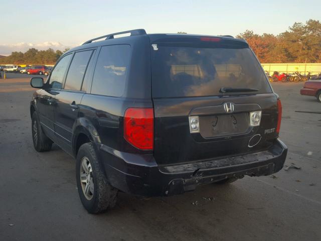 2HKYF18684H550197 - 2004 HONDA PILOT EXL BLACK photo 3