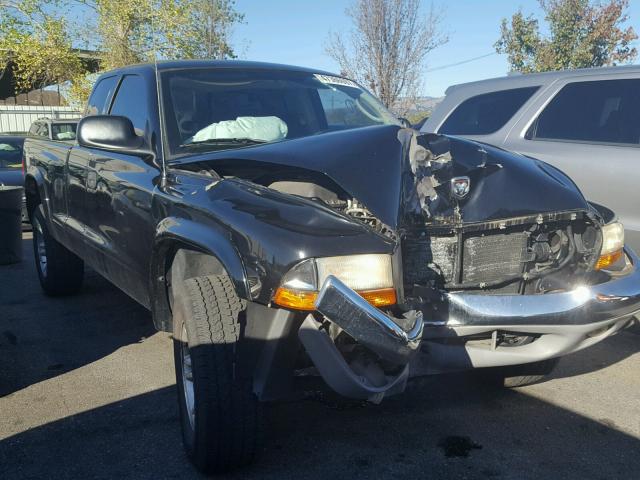 1B7GG42N92S639320 - 2002 DODGE DAKOTA SLT BLACK photo 1