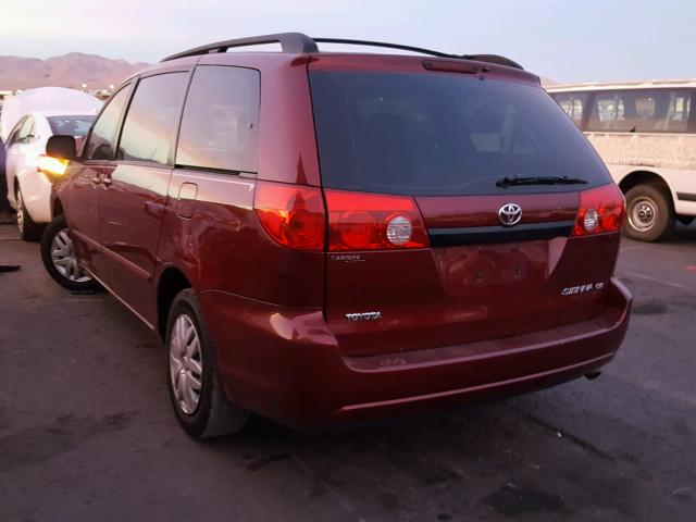 5TDZA23C96S480714 - 2006 TOYOTA SIENNA CE BURGUNDY photo 3