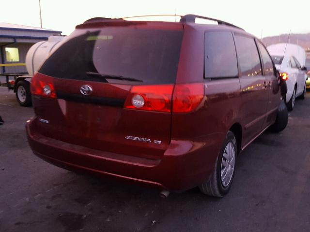 5TDZA23C96S480714 - 2006 TOYOTA SIENNA CE BURGUNDY photo 4