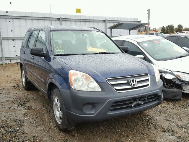 JHLRD78565C036806 - 2005 HONDA CR-V LX BLUE photo 1