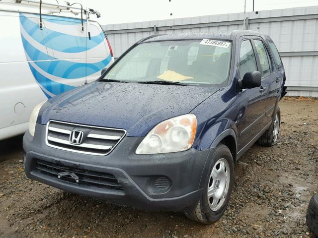 JHLRD78565C036806 - 2005 HONDA CR-V LX BLUE photo 2