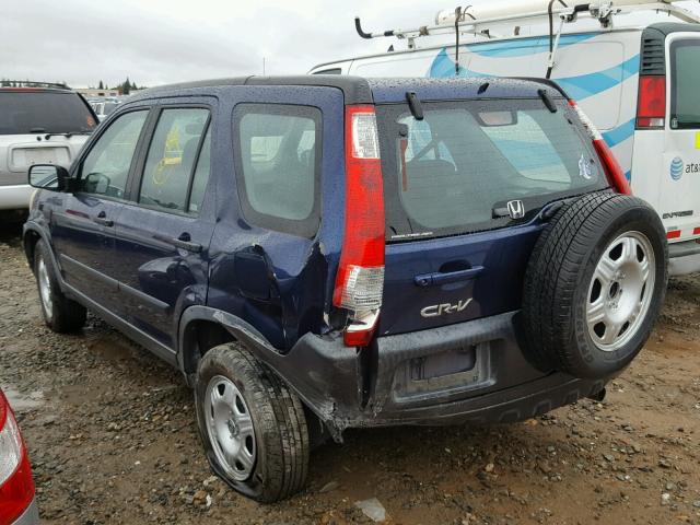 JHLRD78565C036806 - 2005 HONDA CR-V LX BLUE photo 3