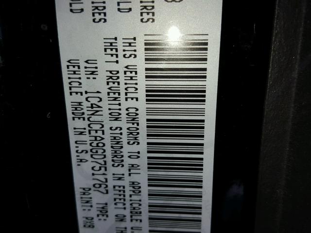 1C4NJCEA9GD751767 - 2016 JEEP COMPASS LA BLACK photo 10