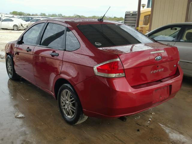 1FAHP35N49W150939 - 2009 FORD FOCUS SE RED photo 3