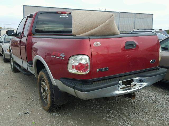 1FTRX08L42KA47086 - 2002 FORD F150 MAROON photo 3