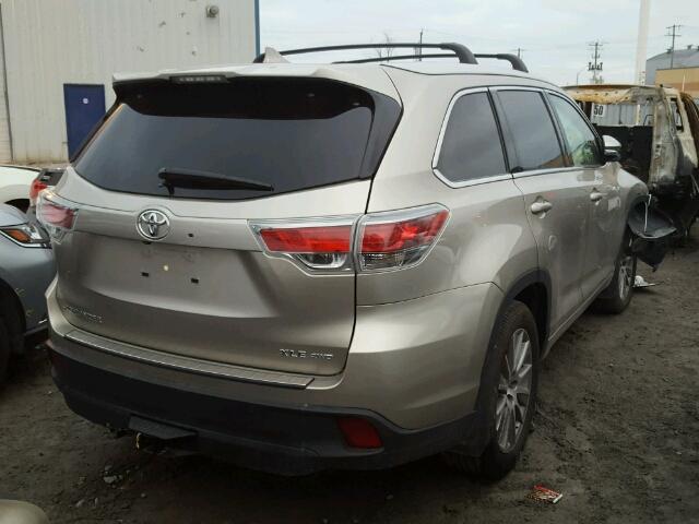 5TDJKRFHXGS505812 - 2016 TOYOTA HIGHLANDER BEIGE photo 4