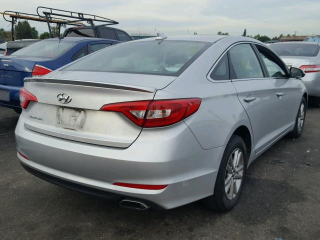 5NPE24AF0FH040360 - 2015 HYUNDAI SONATA SE SILVER photo 4