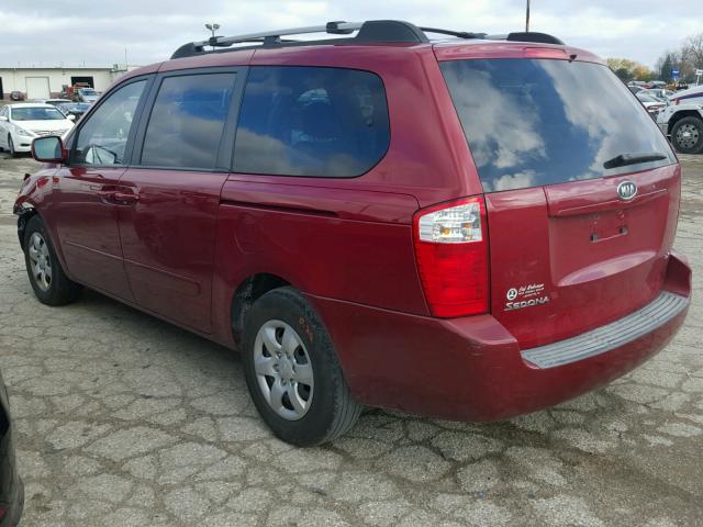 KNDMB233486242019 - 2008 KIA SEDONA EX RED photo 3