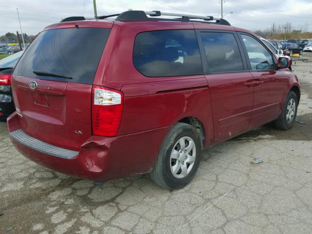 KNDMB233486242019 - 2008 KIA SEDONA EX RED photo 4