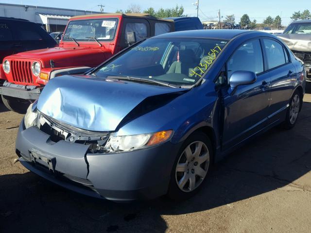 1HGFA16526L070169 - 2006 HONDA CIVIC LX BLUE photo 2